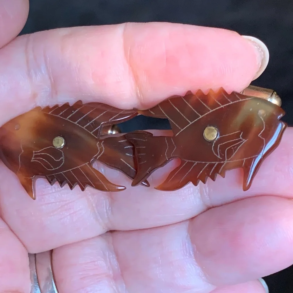 Antique 12k GF Tortoise  Cufflinks numbered